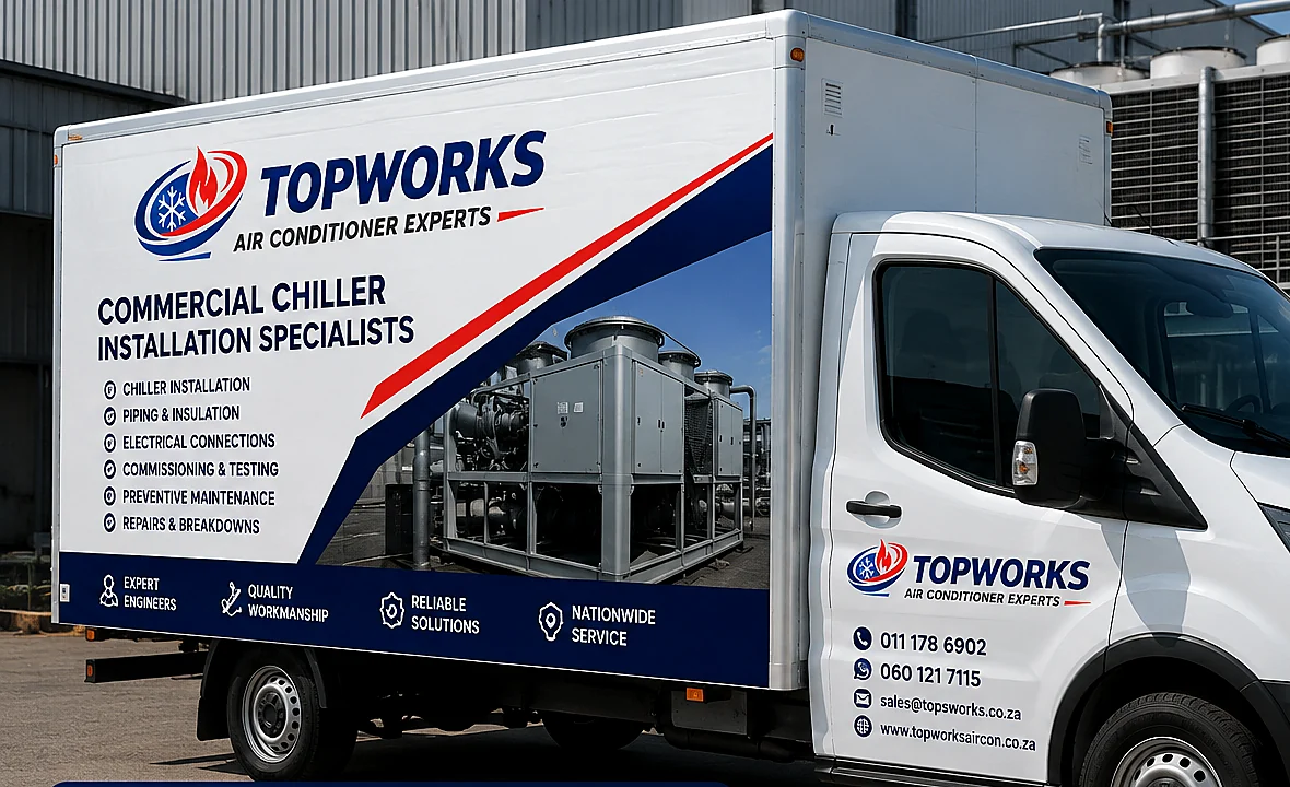 Topworks commercial chiller installation service vehicle